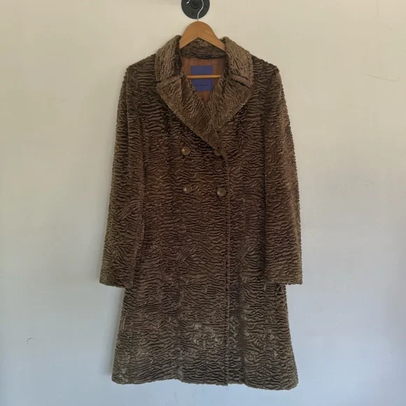 Les Copains Brown Faux Fur Jacket, Sz IT44/US8 - Picture 4 of 12